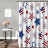 ALAGEO 4th of July Patriotic Shower Curtains for Bathroom Decor Independence Day Fireworks USA Flag Star Red White and Blue Bath Curtains Sets with Hooks Waterproof Extra Long 72"x78" view 3