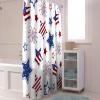 ALAGEO 4th of July Patriotic Shower Curtains for Bathroom Decor Independence Day Fireworks USA Flag Star Red White and Blue Bath Curtains Sets with Hooks Waterproof Extra Long 72"x78" view 4