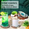 Coasters for Drinks Set of 6 Turtle Cork Base Coaster with Holder Sea Ocean Life Coastal Decor Beach Theme Tropical Thick Sturdy Cork Coasters for Housewarming Kitchen Bar Coffee Table Desk Gift view 2