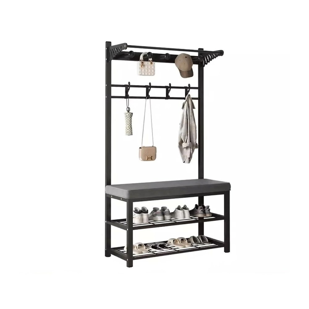 FEELIN Coat Rack Freestanding Coat Rac Clothes Rack Entrance Clothes Rack Floor-to-ceiling Entrance Shoe-changing Stool Clothes Rack Home Storage Clothes Rack Hall Tree Stand Coat Hanger Standing