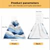Ombre Stripes Blue Kitchen Hand Towels with Hanging Loops Set of 2 Super Soft Thick Oven Fingertip Dry Microfiber Tie Dish Towel Absorbent Cleaning Washcloth,Kitchen Geometric Grey White Coastal Waves view 3