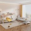 Triple Bunk Bed with Trundle Guardrail & Ladder Twin Size Metal, No Box Spring Needed, Easy Assemble view 4
