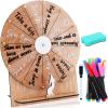 Memorywuu 11.4 Inch Spinning Wheel Erasable Raffle Spin the Wheel Game with Stand and Arrow Wooden Prize Tabletop Spinner Raffle Roulette for Wedding Family Bridal Party Baby Shower Games(Wood Color) view 1