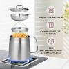 68oz 304 Stainless Steel Deep Fryer Pot with Basket & Strainer, Large Capacity Bacon Grease Container for Kitchen,Frying, Cooking, Camping,Oil Filter Container - Dishwasher Safe (68oz/2L/2.1Qt) view 2
