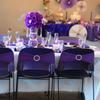 Albassa Chair Sashes Spandex Stretch Chair Bows with Buckle Slider for Wedding Party Decorations (Purple, 50PCS) view 3
