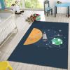 3x5 Area Rugs Children's Astronomical Telescope Prints Kids Play Rug, Space Adventure Simple Doodle Throw Rugs Bedroom Soft for Coffee Shop Living Room Under Table Game Room view 2