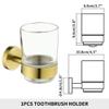 Bathroom Hardware Set Brushed Gold Toilet Brush Holder Robe Hook Paper Holder Soap Dish Holder Wall Mount Bathroom Accessories,Toilet Brush Holder (Tooth Cup Holder) view 2