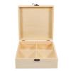 Alipis Mini Wooden Tea Bag Storage 4 Compartments Teabox Organizer Natural Material view 1
