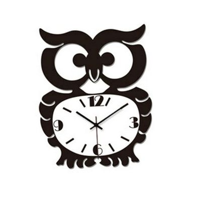 ABOOFAN Owl Wall Clock Vintage Acrylic Silent Hanging Clock for Living Room and Office Decoration Battery Operated Non-Ticking Stylish Home Decor