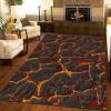 4x5 Area Rugs 3D Flame Optical Illusion Boys Rugs for Bedroom, Flaming Lava and Vintage Crackled Rock Kids Room Rug Soft Fuzzy Washable for Living Room Game Room Coffee Table view 2
