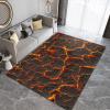 4x5 Area Rugs 3D Flame Optical Illusion Boys Rugs for Bedroom, Flaming Lava and Vintage Crackled Rock Kids Room Rug Soft Fuzzy Washable for Living Room Game Room Coffee Table view 3