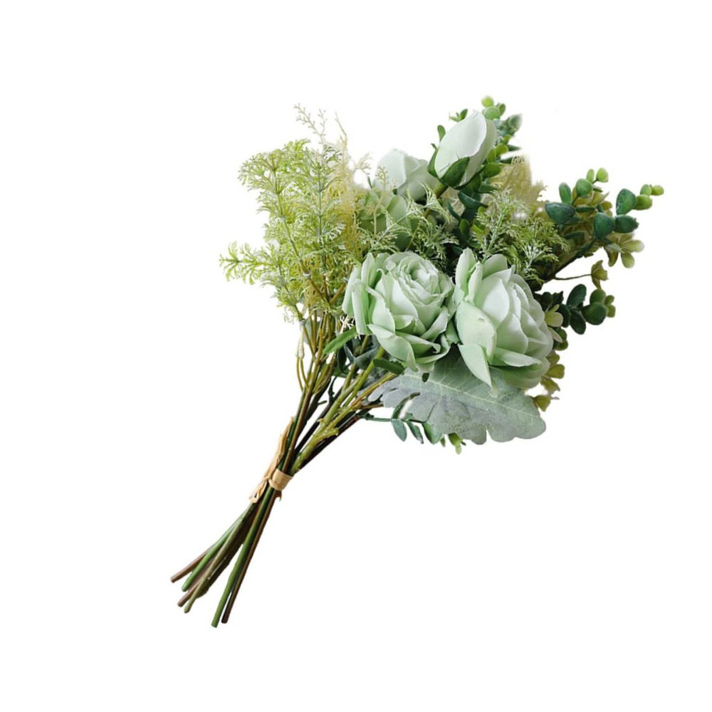 Cabilock Artificial Roses Stems Bouquet Knitted Roses for Wedding Decor Home Cafe Restaurant