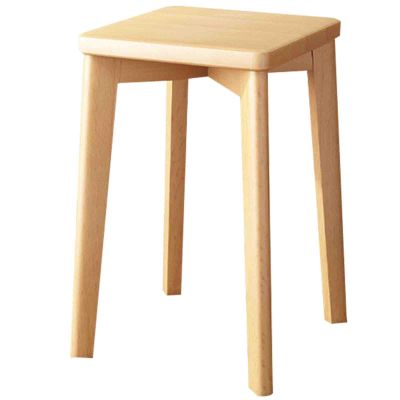 Solid Wooden Stool Round Stool for Home Use Modern Simple Dining Table Wooden Square Stool Stackable Small Chairs Sanding Smooth Strong Load-Bearing Not Hurt the Floor (Color : Wood Colour, Size : 4