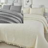 Brandream 6-Piece Cream White Quilt Set Queen Size Matelasse Bedding Cotton Ruffle Bedspread Farmhouse Comforter Set view 1