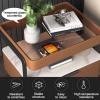 YVYKFZD Nightstand with Drawers, Wood Bedside Table, Tempered Glass Top Bed End Table, Save Space Storage Night Stand with Open Compartment, for Bedroom Living Room (Color : Light Brown 2ps) view 3