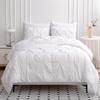 White Full-XL Comforter Set - 7 Piece Pinch Pleated Bed in a Bag - 600 Thread Count 100% Egyptian Cotton Bedding Set - (18 inch Deep Pocket Sheet Set and 500GSM Comforter) view 3