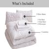 White Full-XL Comforter Set - 7 Piece Pinch Pleated Bed in a Bag - 600 Thread Count 100% Egyptian Cotton Bedding Set - (18 inch Deep Pocket Sheet Set and 500GSM Comforter) view 4