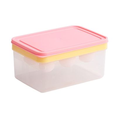 RLPPBMD Food Storage Refrigerator Frozen Fresh Box Cartoon Kitchen Silicone Ice Tray Ice Box Household Ice Cream Mold Storage Box Food Containers (Color : Pink, Size : F)