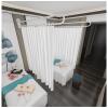 2 Pcs Wall Privacy Screen Room Divider, Patio Door Curtain - Metal Support Wall Mounted, Grommets Partition Panels for Beauty Salon Living Room, 200cm / 230cm Long ( Color : White Pole+Curtain , Size view 1