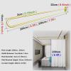 2 Pcs Wall Privacy Screen Room Divider, Patio Door Curtain - Metal Support Wall Mounted, Grommets Partition Panels for Beauty Salon Living Room, 200cm / 230cm Long ( Color : White Pole+Curtain , Size view 2
