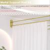 Beauty Salon Room Divider Curtain with Gold U Shape Metal Rod, Wall Mounted Privacy Draperies Panels for Hospital Spa Bed Between, Set of 1 Screen Partitions Separater ( Color : Blue , Size : WXL 2.3m view 4