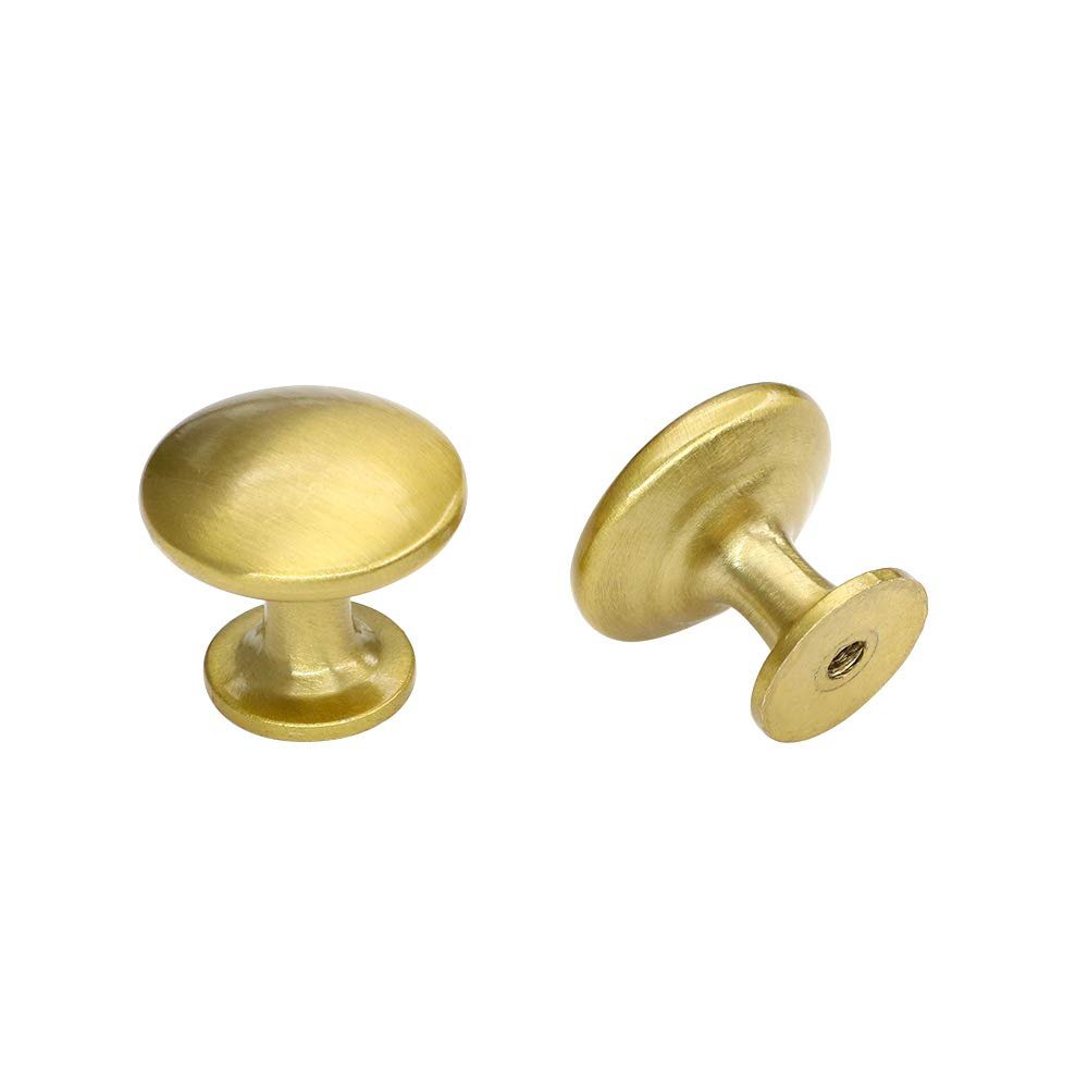 Cabinet Handles,Bar pulls, 10 Piece Brushed Brass Cabinet Knobs Round Cabinet Hardware Gold Kitchen Door Knob Modern Cupboard Knobs Gold Knobs Brass Door Knobs for Cupboards & Draws ( Color : Gold , S