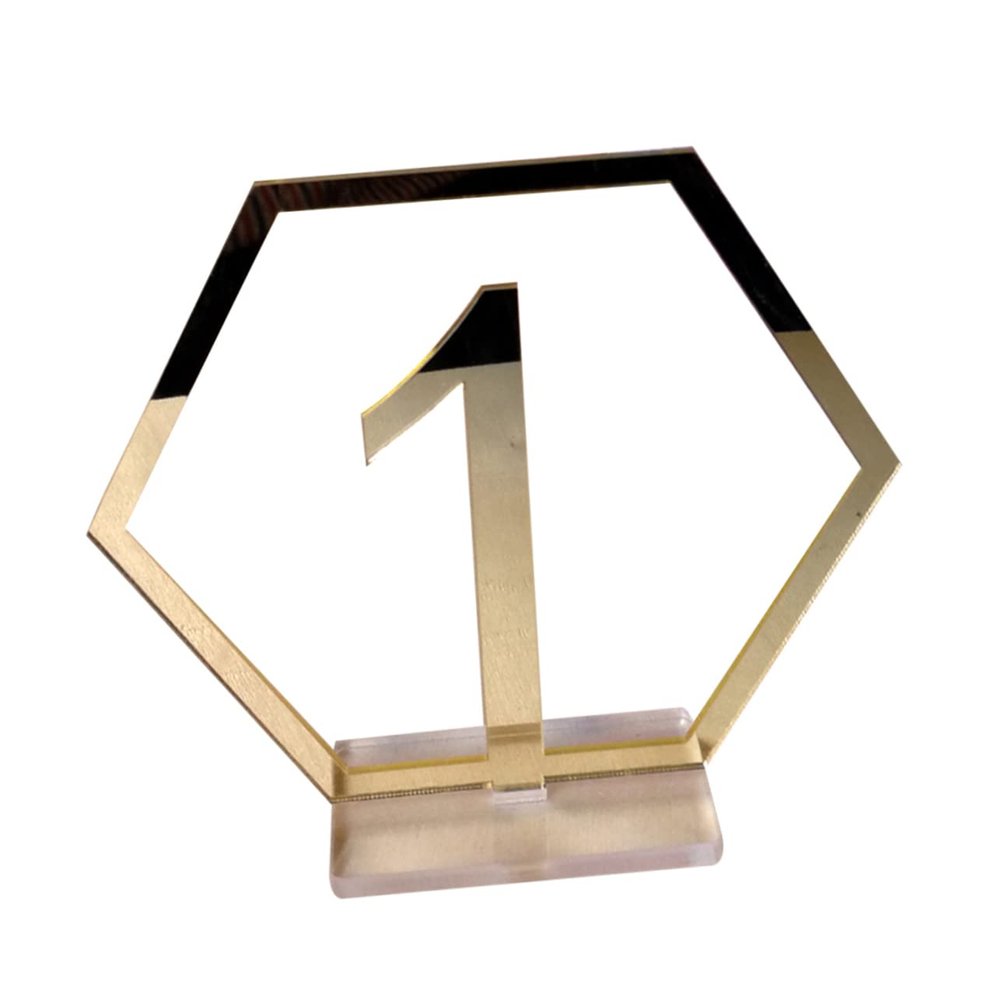 LABRIMP Gold Acrylic Wedding Table Numbers 1-20 Stand Holders for Seating Sign Decor (set)