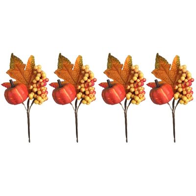 ABOOFAN 4 Pcs Berries Photography Props Autumn Fall Picks Fall Leaf Berry Picks Goblincore Room Decor Upholstery Trim Garland Decor Autumn Decor Fall Garlands for Decor Maple Artificial