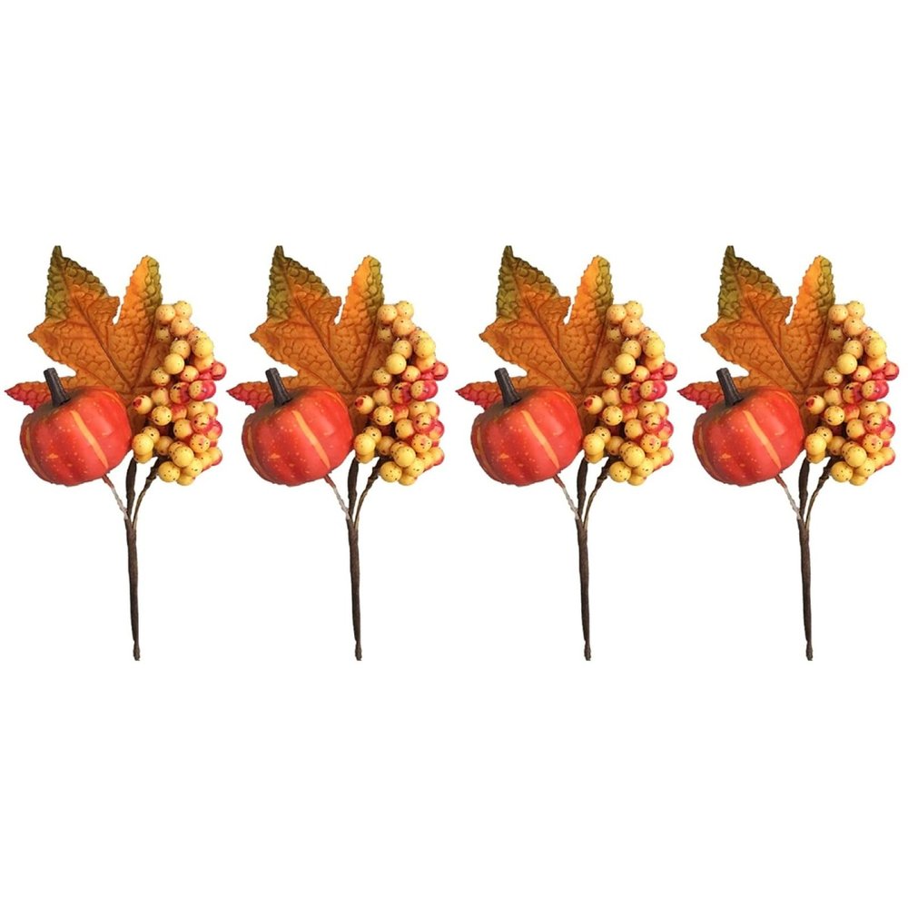 ABOOFAN 4 Pcs Berries Photography Props Autumn Fall Picks Fall Leaf Berry Picks Goblincore Room Decor Upholstery Trim Garland Decor Autumn Decor Fall Garlands for Decor Maple Artificial