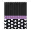Nosarte Luxury Shower Curtain Liner Set, Purple Stripe Black White Polka Dot Bath Curtains Waterproof & Washable Bathroom Curtains with 12 Hooks, 60 x 72inch view 1