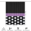 Nosarte Luxury Shower Curtain Liner Set, Purple Stripe Black White Polka Dot Bath Curtains Waterproof & Washable Bathroom Curtains with 12 Hooks, 60 x 72inch view 2