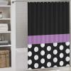 Nosarte Luxury Shower Curtain Liner Set, Purple Stripe Black White Polka Dot Bath Curtains Waterproof & Washable Bathroom Curtains with 12 Hooks, 60 x 72inch view 3