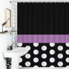 Nosarte Luxury Shower Curtain Liner Set, Purple Stripe Black White Polka Dot Bath Curtains Waterproof & Washable Bathroom Curtains with 12 Hooks, 60 x 72inch view 4