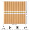 4pcs Shower Curtain Sets, Chic Light Orange White Yellow Horizontal Stripes Bathroom Sets with Shower Curtain, Bath Rug, U Shaped Contour Mat & Toilet Lid Cover view 2