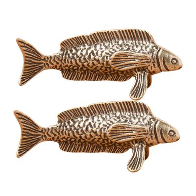 ABOOFAN 2pcs Brass Fish Figurine Vintage Style Animal Decor for Home Office Tabletop Compact Brass Ornament for Desktop Decoration Rustic Fish Statues