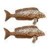 ABOOFAN 2pcs Brass Fish Figurine Vintage Style Animal Decor for Home Office Tabletop Compact Brass Ornament for Desktop Decoration Rustic Fish Statues view 1