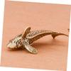 ABOOFAN 2pcs Brass Fish Figurine Vintage Style Animal Decor for Home Office Tabletop Compact Brass Ornament for Desktop Decoration Rustic Fish Statues view 2