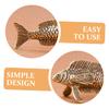 ABOOFAN 2pcs Brass Fish Figurine Vintage Style Animal Decor for Home Office Tabletop Compact Brass Ornament for Desktop Decoration Rustic Fish Statues view 3