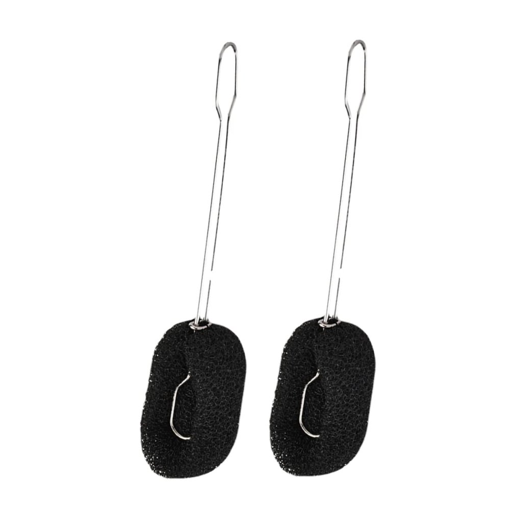Zerodeko 2pcs Stainless Steel Handle Cleaning Brush for Glass and Feeding Bottles Effortless Reach for Mugs and Tumblers Classic Black and Easy Grip Design