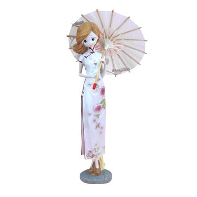 Cabilock Elegant Resin Decoration Blue and White Figurines Home Decor Girls Statue for Shelf Decor Aesthetic