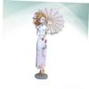 Cabilock Elegant Resin Decoration Blue and White Figurines Home Decor Girls Statue for Shelf Decor Aesthetic view 4
