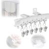 NILZA Bendable Curtain Track Self Adhesive Ceiling Curtain Track, Curtain Rail Ceiling Mount Wall Mount Ceiling Track Set, Curtain Track System with Curtain Clips (Color : Wall Mount, Size : 100cm/3 view 1
