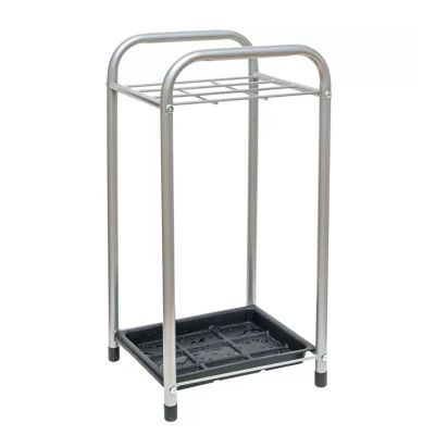 LINKIO Entrance Free-Standing Umbrella Stand 9-Holes Metal Umbrella Stand, Rectangular Umbrella Holder Storage Rack, with a Removable Drip Tray, for Entryway, Home,Office Cane Stand