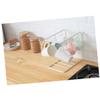 LABRIMP White Glass Cup Rack with Six Holders for Kitchen Countertop Drying and Organization Vertical Space-Saving Cup Organizer Shelf Suitable for Mugs Coffee Cups and Office Use view 3