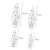 15cm Mini White Pine Tree Model with Bell, Wooden Stand Desktop view 2