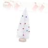 15cm Mini White Pine Tree Model with Bell, Wooden Stand Desktop view 3
