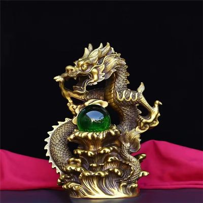 burid Pure Copper Zodiac Dragon Statue Seenwork Auspicious Dragon Decoration Auspicious Beast Living Room Store Decoration Gift