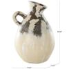 Deco 79 Ceramic Decorative Vase Antique Style Pot Centerpiece Vase with Curved Handle, Flower Vase for Home Decoration 11" x 12" x 17", Cream view 2