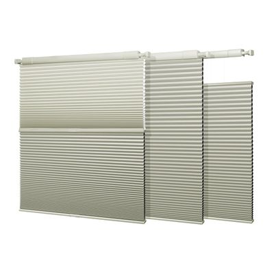 HOTSOON No Drill No Tools Day&Night Cellular Shades Bottom Up Cellular Blinds Blackout Light-Filtering Cordless Honeycomb Blinds for Windows Home, Blackout-Beige, 16-17" W x 57-64" H