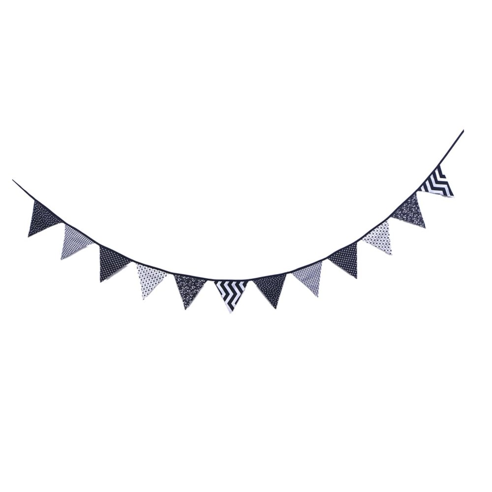 ABOOFAN Cotton Triangle Flags Banner Bunting Wedding Garland Fabric Pennant Banner for Home Decor